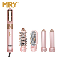 MRY 1200W Secador de Pelo de Aire Caliente de Alta Velocidad con Peine Enrollador Automático, Iónico, BLDC Sin Escobillas, 5 en 1, Cepillo de Aire Caliente, Secador y Estilizador de Pelo