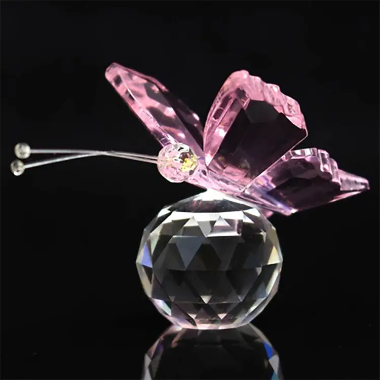 Gepersonaliseerde Kleurrijke Crystal Vlinder Voor Bruiloft Decoratie