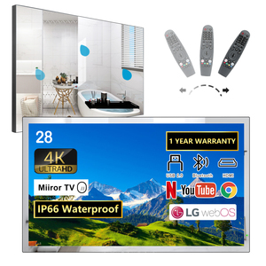2023 NEW 28 inch thông minh ma thuật gương 4K LED <span class=keywords><strong>TV</strong></span> cho phòng tắm IP65 không thấm nước Wifi Tuner điều khiển bằng giọng nói được xây dựng trong Alexa WebOS - Product Image 1