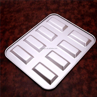 Moule à financiers 8 cavités en acier au carbone antiadhésif, plaque à gâteau rectangulaire pour pâtisserie DIY, chaleur uniforme, démoulage rapide, qualité alimentaire