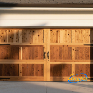 Cửa nhà để xe bằng gỗ rắn dài với chèn kính-Khung gỗ sồi, cửa sổ trang trí, tấm cách nhiệt, hiện đại-Nhìn mộc mạc - Product Image 4