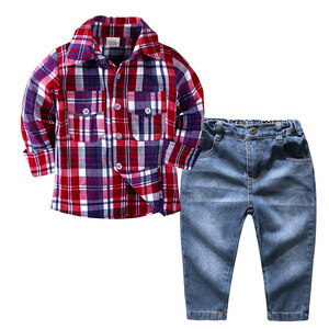 Ensemble de vêtements pour enfants tendance 2022, Setelan Baju Anak, printemps automne, chemise à manches longues pour enfants, jean, ensemble 2 pièces, vêtements pour garçons - Product Image 2