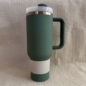 Gran oferta, taza termo de acero inoxidable de 40oz, taza para sorber de gran capacidad, taza de viaje aislada, vaso con asa de doble pared - Product Image 1