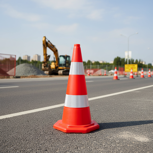 8-Gene PVC Traffic Cone Seti 70 cm ift Reflektifli 50'li areti areti Kullanm <b>Roadway</b> Ve Yol Gvenlii Iin - Product Image 3