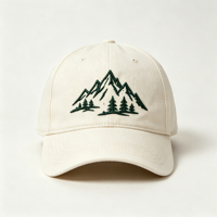 Gorra de Béisbol Personalizada OEM ODM, de Algodón Lavado Sólido, con Bordado 3D de Montaña, Visera Curva, Logotipo Personalizado, Ajustable, para Exteriores