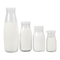 Bouteille en verre transparente avec bouchon pour jus, café infusé à froid, boissons, vin, lait, eau – 200ml, 250ml, 300ml, 500ml, 1000ml