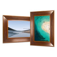 Pro bingkai foto Digital 10.1 ", bingkai foto Digital IPS dengan kayu WiFi, bingkai foto elektronik, layar sentuh, putar otomatis, Video foto melalui Frameo