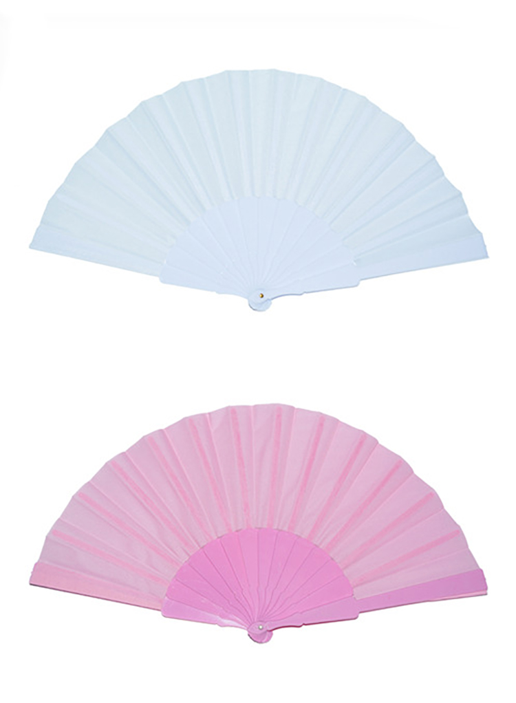 Bulk Wholesale Foldable Custom Printed Logo Plastic Nylon Folding Promotional Hand Fan