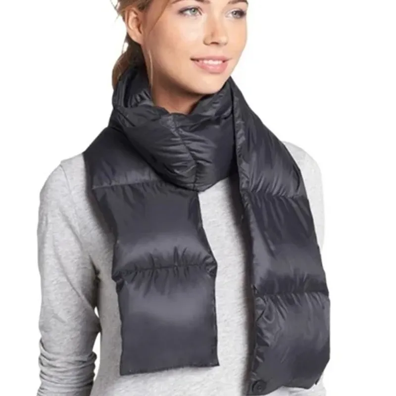 Bufanda de diseñador de personalización de fábrica moda cálida ligera Puffer Unisex invierno ganso pato abajo bufanda