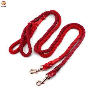 Nouvelle laisse pour animaux de compagnie en coton rouge tendance 2025, résistante, durable, douce, confortable, anti-explosion, classique, simple, réglable - Product Image 3