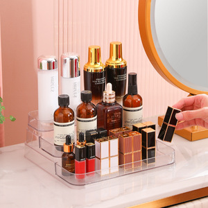 Transparent Pet Cosmetic Organizer With <b>Drawers</b> Simple Style <b>Plastic</b> Makeup <b>Storage</b> Box For Desktop Bathroom 6-10L Capacity - Product Image 3
