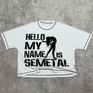 ผู้ผลิตเสื้อเชิ้ตปักลายสไตล์สตรีทแวร์ลำลอง เสื้อยืดคอตตอน 100% เนื้อหนา คุณภาพสูง ทรงโอเวอร์ไซส์ แบบครอป ทรงบ็อกซี่ - Product Image 1