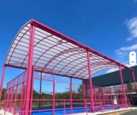 Terrain de padel extérieur avec toit rétractable électrique, imperméable, taille personnalisée, terrain de padel standard avec système d'éclairage LED