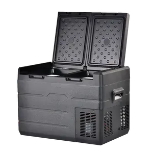 Refrigerador de acampamento para carros, com tampa dupla, zona de temperatura dupla para ajuste de temperatura, 36L, mini refrigerador