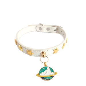 Collier réglable pour animaux de compagnie avec pendentif étoile pour chiens et chats de petite et moyenne taille, style luxueux, couleur unie, étoile dorée Baishan, argent - Product Image 5