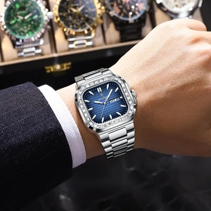 Poedagar 975 Vierkant Schokbestendig Quartz Uurwerk Heren Nieuw Horloge Waterdicht Quartz Horloge Rvs Horloges - Product Image 2