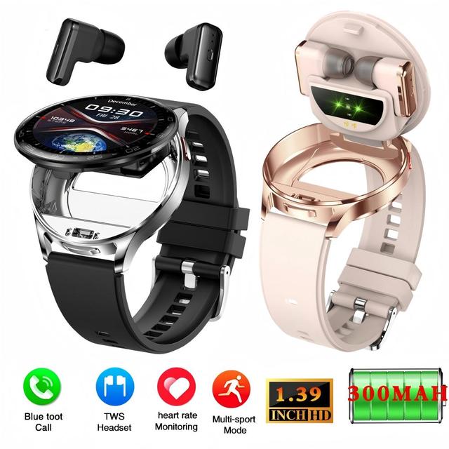 2026 New Smart Watch T97 TWS Earphone 2 In1WATCH Music Player Health Monitor Phone Call Waterproof Smart Watch for Men Women