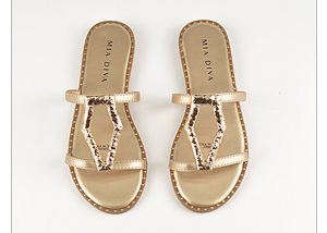 <span class=keywords><strong>MIA</strong></span> DIVA Ciabatte Donna Trendy con Fibbia Geometrica Dorata e Borchie in PU per Vacanze Estive all'Aperto - Product Image 3