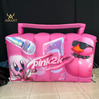 Ballon publicitaire gonflable DJ Radio rose thème rétro pour fête disco avec lumière LED intégrée, nouveau style