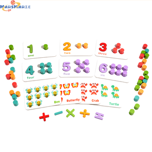 MarsMarie in legno educativo <span class=keywords><strong>matematica</strong></span> conteggio giocattoli Montessori <span class=keywords><strong>matematica</strong></span> manipolanti numero di apprendimento del colore giocattolo prescolare numero bambino - Product Image 4