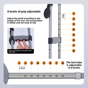 Bantuan jalan latihan rehabilitasi medis penyerap guncangan pegas kruk bawah ganda anti selip untuk lengan pendek anak muda - Product Image 2