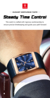 Montre POEDAGAR 885 3ATM étanche, aiguilles lumineuses, bracelet en acier inoxydable, quartz, cadran carré, pour homme, luxe.