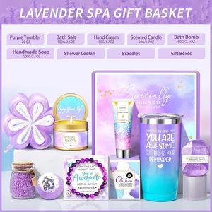 Set Regalo per la Cura della Persona Femminile alla Lavanda - 9 Pezzi per Compleanno, Natale, Pronta Guarigione e Occasioni di Pensiero per Lei - Product Image 2