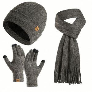 Ensemble 3 pièces bonnet, écharpe et gants en tricot jacquard pour homme et femme, chaud et élégant pour l'hiver - Product Image 5