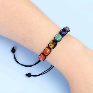 Pulsera clásica de piedra Irregular para mujeres y hombres, Tiger EyeCrystal, Yoga, joyería de energía curativa, pulsera trenzada con cuentas de <span class=keywords><strong>7</strong></span> <span class=keywords><strong>Chakras</strong></span> - Product Image 6