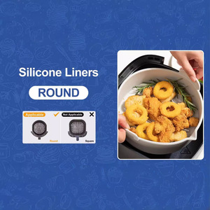 <b>Silicone</b> <b>Baking</b> Mat Round <b>Air</b> <b>Fryer</b> Liner Reusable Dishwasher Safe Nonstick Cooking Accessory - Product Image 1