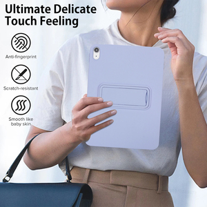 Support Pliant Portable Ajusté Béquille Antichoc Cas pour <span class=keywords><strong>iPad</strong></span> Air 4 <span class=keywords><strong>5</strong></span> 6 7 Pad11 2025 A16 Doux TPU Peau Tactile Tablette Couverture - Product Image 4