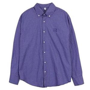 Camisa de Manga Larga de Popelina Vintage a Cuadros Azul Oscuro Cleanfi para Hombre, Estilo Otoñal, Mezcla de Algodón de Alta Gama - Product Image 5