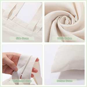Customizable high-quality <b>material</b> 100% pure cotton tote <b>bag</b>, lightweight and reusable shopping <b>bag</b> - Product Image 2