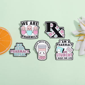 Tema medis pin Enamel kreatif kapsul pil jarum suntik bros kerah lencana hadiah perhiasan untuk dokter perawat siswa grosir - Product Image 2