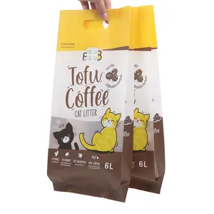 Bolsa impermeable al vacío con estampado personalizado, bolsa realista para arena para gatos, lavanda perfumada, accesorios para gatos de 10L, bolsas de embalaje para arena para gatos