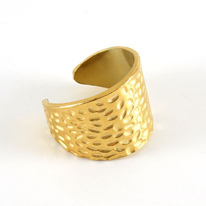 ZOGXIN Hammered Gold <b>Ring</b> <b>Adjustable</b> Open Band Unisex Index Finger Jewelry Gift - Product Image 5