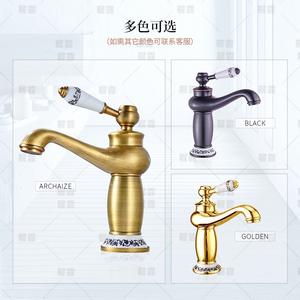 Grifo de lavabo antiguo de acero inoxidable con una sola manija, montado en el encimera, con válvula mezcladora de agua fría y caliente. - Product Image 5