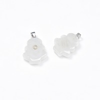 Pendentif sapin de Noël en pierre précieuse sculptée à la main 20x23mm, breloque en cristal CZ pour la fabrication de bijoux de Noël