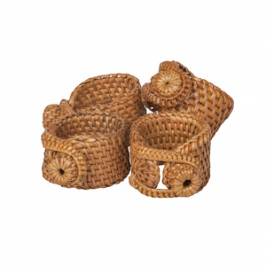 Porte-serviettes de canne pour cadeau artisanat fait à la main nouveaux anneaux de serviette en rotin de conception personnaliser l'emballage - Product Image 1