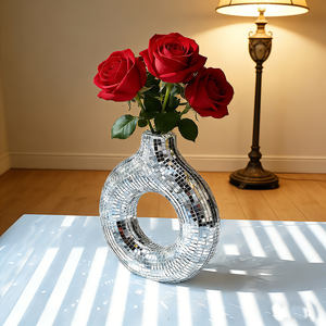 Décoration Boule Miroir Fondante - Sculpture Scintillante Faite à la Main pour Fête d'Anniversaire, Table <span class=keywords><strong>de</strong></span> Maison, Décoration Festive, Idée <span class=keywords><strong>Cadeau</strong></span> - Product Image 2