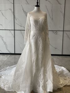 فساتين زفاف فاخرة مطرزة بالدانتيل 2 في 1، فستان زفاف دانتيل 2025 - Product Image 3