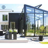 Structure en verre solide, maison, solariums photovoltaïques, maison en verre, maison préfabriquée avec solaire