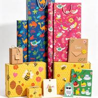 Kit d'emballage cadeau pour enfants avec motifs d'animaux mignons - Papier d'art recyclable 80 g/m², rouleaux et sacs personnalisables pour emballages d'anniversaire