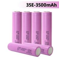 Baterai IMR 18650 35E Baru Asli 3500mAh 3.7V Sel Isi Ulang Daya Tinggi LiNiMnCoO2 Katoda 1200 Siklus untuk Senter