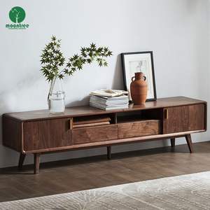 Moontree יוקרה מודרני סלון מדיה קונסולת עץ טלוויזיה עמדה בידור יחידה travertine לסיים אבן sintered העליון - Product Image 3