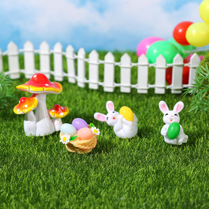 Easter Bunny Miniature Landscape Ornament Resin Craft Decor Indoor Outdoor Easter <b>Decoration</b> Nest <b>Eggs</b> Creative Jewelry - Product Image 3