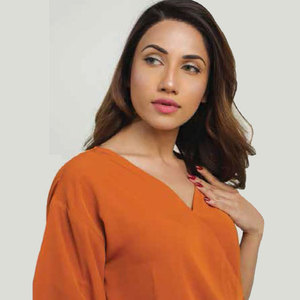 Blusa Casual de Verano para Mujer al por Mayor, Top Cruzado con Cuello en V, Manga Media, Ajuste Holgado, Color Liso, Camisa de Poliéster para Dama - Product Image 5