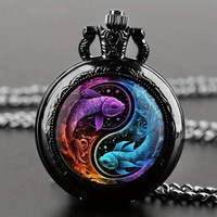 Nouvelle montre de poche colorée à clapet 47 mm, boîtier en alliage à motifs, mouvement à quartz numérique, élégante montre pendentif