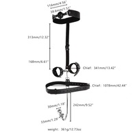 Equipo de sujeción de Bondage de cuero con tapón Anal de acero inoxidable, esposas de mordaza para la boca, tapón trasero de intruso para adultos