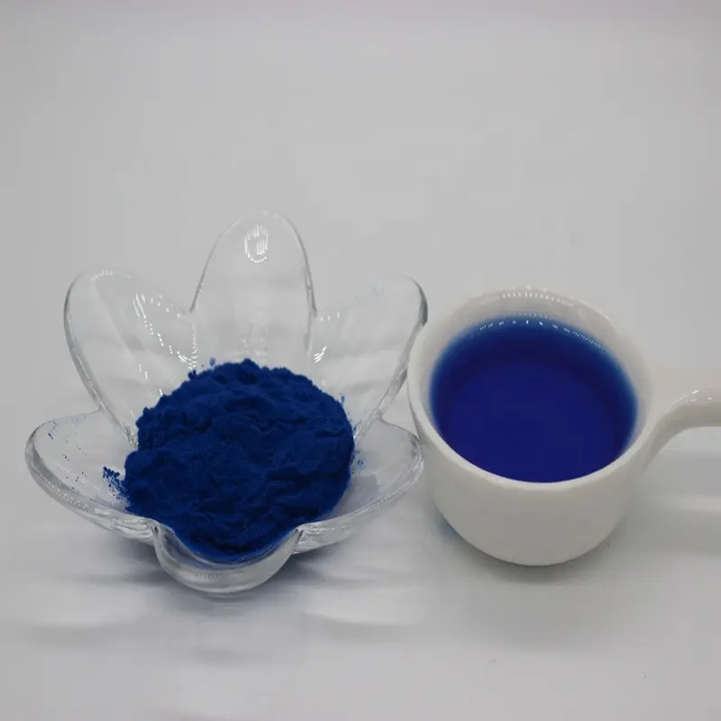 Polvo de espirulina azul orgánico puro, con phycocyanin, muestras gratis